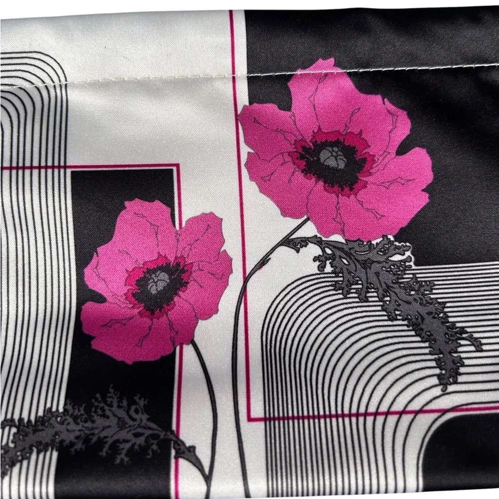 PAUL & JOE Beaute Pink Poppy Satin Mini Drawstring Cosmetic Pouch Makeup Bag